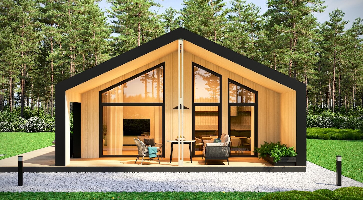 Модульные дома и бани под кдюч. Проекты барнхаусов или с плоской крышей. Проект номер alpinebarn