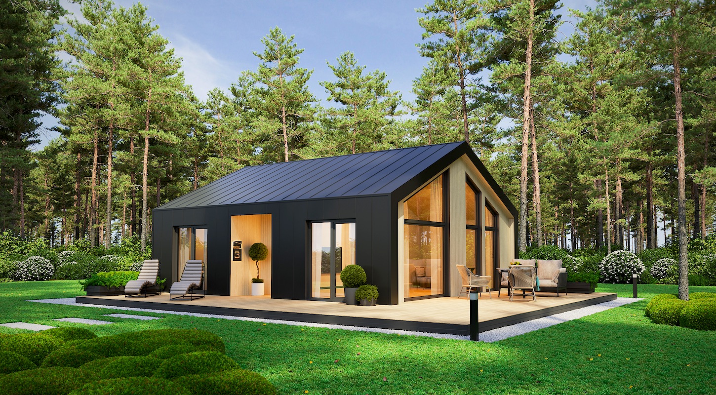 Модульные дома и бани под кдюч. Проекты барнхаусов или с плоской крышей. Проект номер alpinebarn