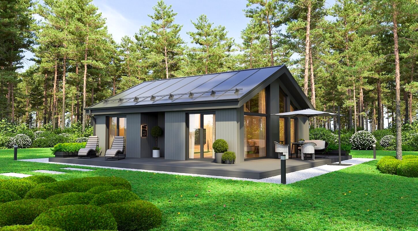 Модульные дома и бани под кдюч. Проекты барнхаусов или с плоской крышей. Проект номер alpinefachwerk