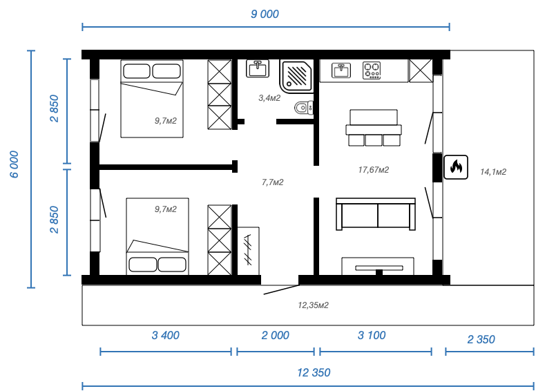 Смотреть планировку модульного дома alpinefachwerk 1 этаж