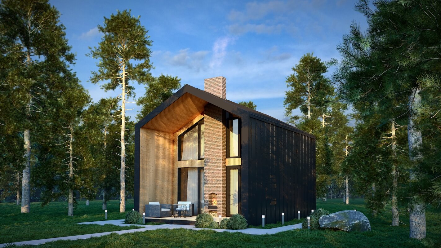 Модульные дома и бани под кдюч. Проекты барнхаусов или с плоской крышей. Проект номер barn72