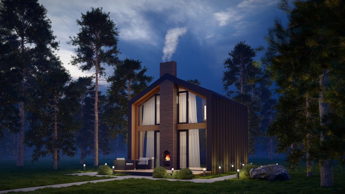 Модульные дома и бани под кдюч. Проекты барнхаусов или с плоской крышей. Проект номер barn72