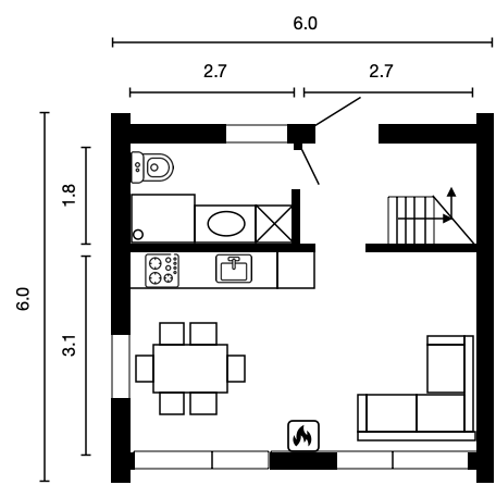 Смотреть планировку модульного дома barn72 1 этаж