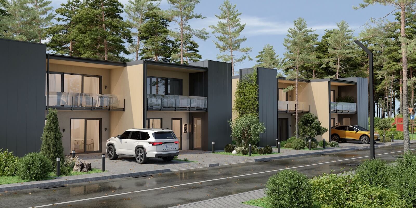 Модульные дома и бани под кдюч. Проекты барнхаусов или с плоской крышей. Проект номер boston