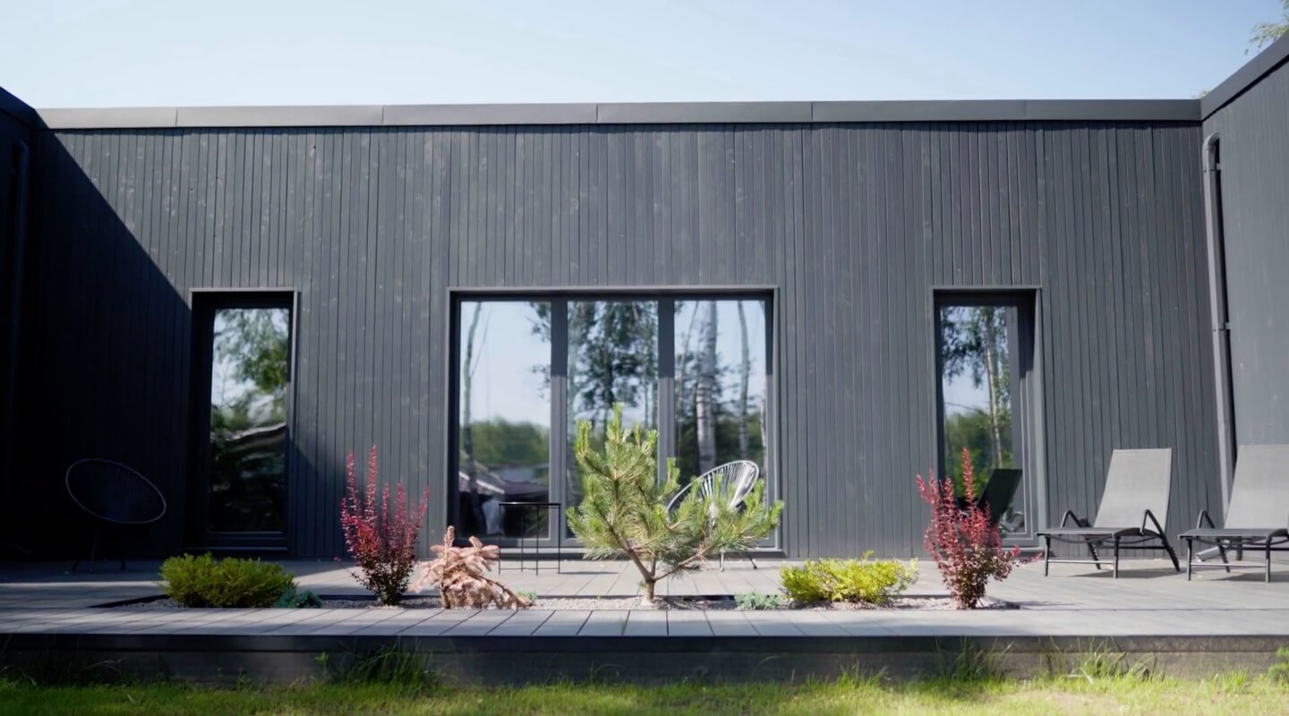 Модульные дома и бани под кдюч. Проекты барнхаусов или с плоской крышей. Проект номер brooklyn