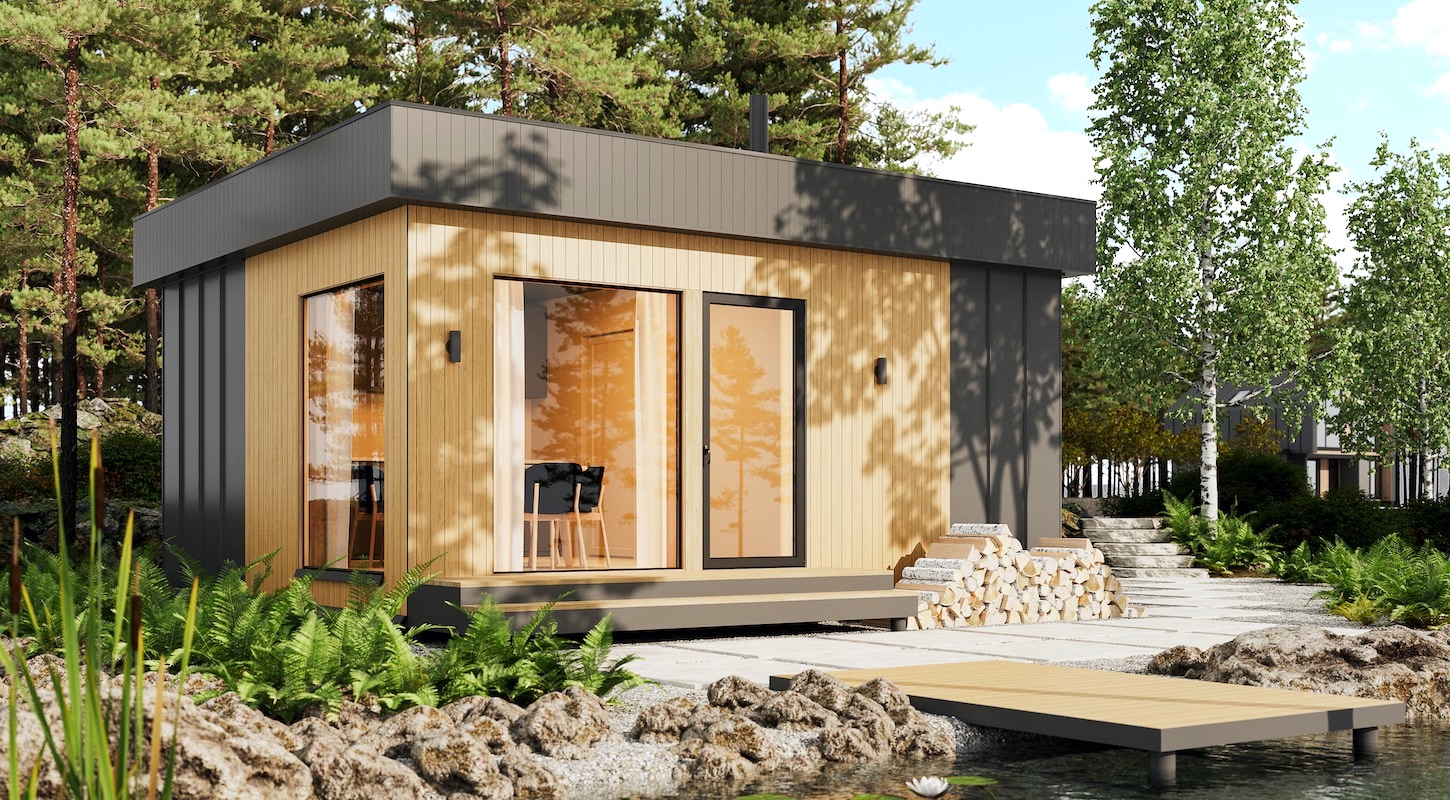 Модульные дома и бани под кдюч. Проекты барнхаусов или с плоской крышей. Проект номер classic