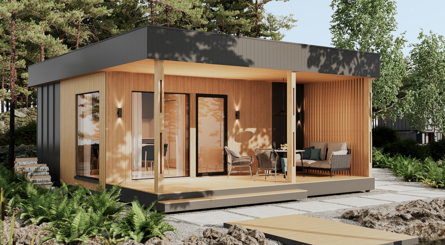 Модульные дома и бани под кдюч. Проекты барнхаусов или с плоской крышей. Проект номер classic