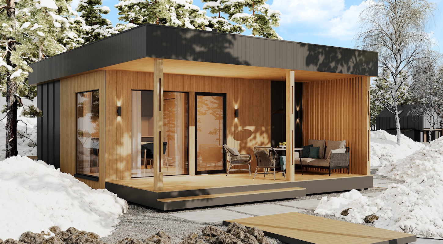 Модульные дома и бани под кдюч. Проекты барнхаусов или с плоской крышей. Проект номер classic