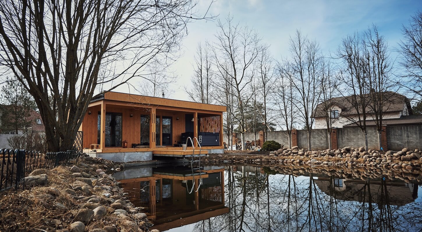 Модульные дома и бани под кдюч. Проекты барнхаусов или с плоской крышей. Проект номер classic