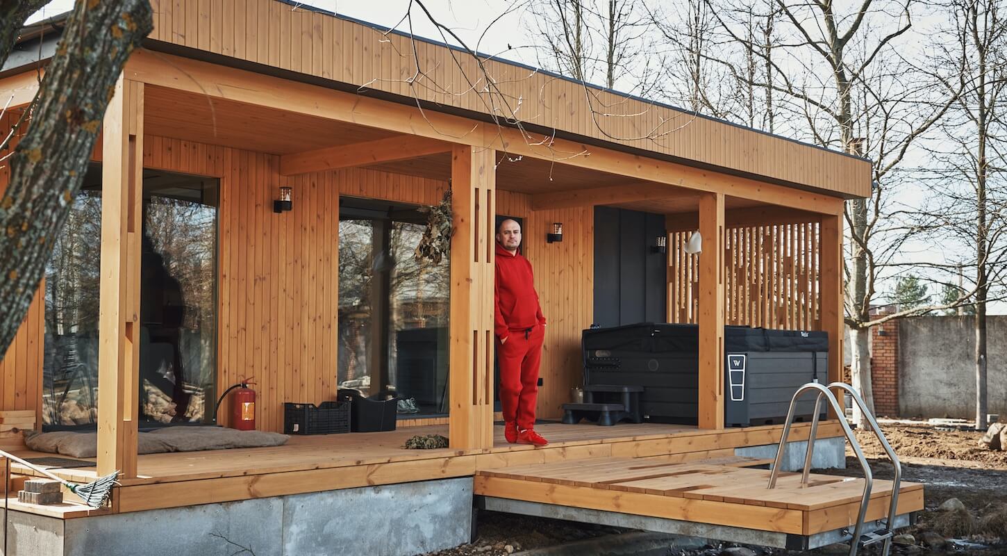 Модульные дома и бани под кдюч. Проекты барнхаусов или с плоской крышей. Проект номер classic