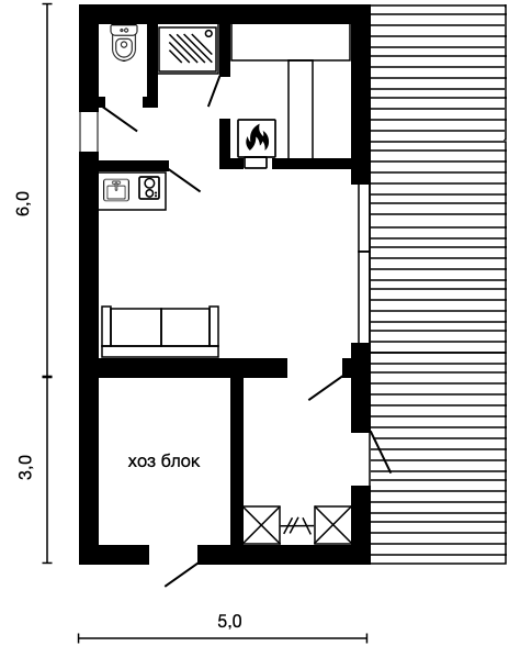Смотреть планировку модульного дома classic 1 этаж