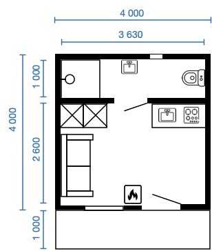 Смотреть планировку модульного дома kantri 1 этаж