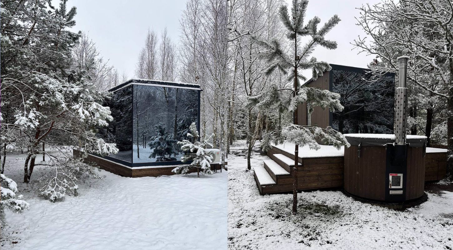 Модульные дома и бани под кдюч. Проекты барнхаусов или с плоской крышей. Проект номер mirror