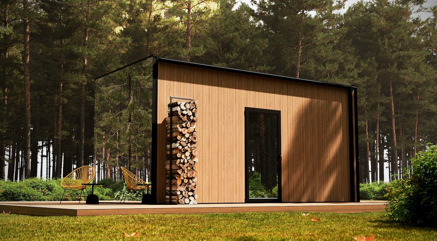 Модульные дома и бани под кдюч. Проекты барнхаусов или с плоской крышей. Проект номер mirror