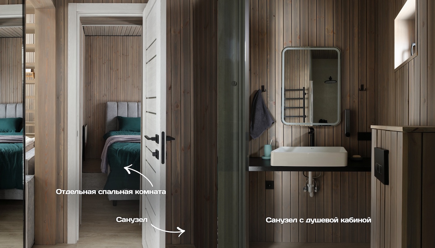 Модульные дома и бани под кдюч. Проекты барнхаусов или с плоской крышей. Проект номер montblanc